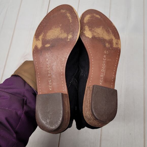 Kelsi dagger double zip black ankle suede leather moto boots - Picture 5 of 7